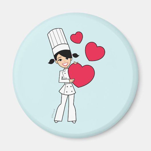 Retro Baking Girl Magnet (Vorne)