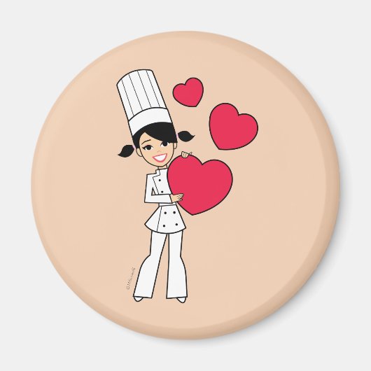 Retro Baking Girl Magnet (Vorne)