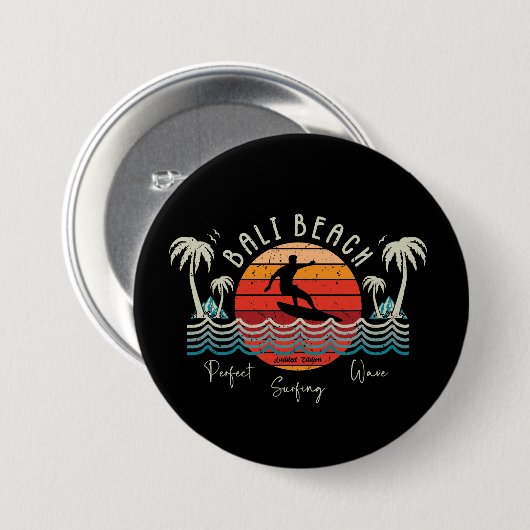 Retro Bali Beach Button (Vorne & Hinten)