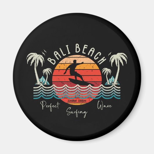Retro Bali Beach Magnet (Vorne)