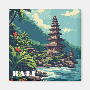 Retro Bali Strand Paradies Indonesien Reise Wand D Magnet