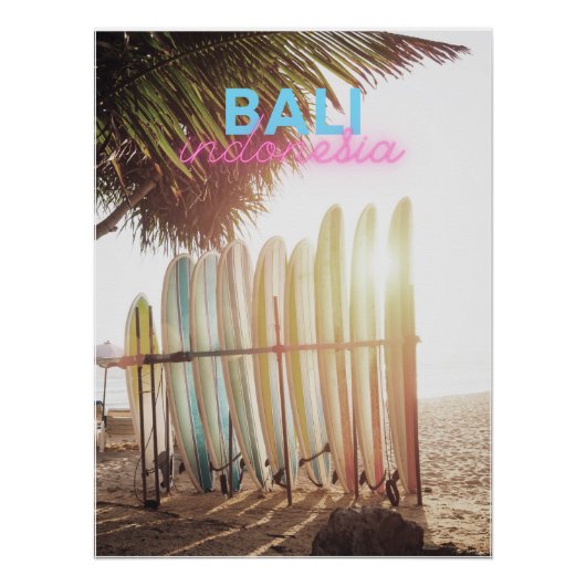 Retro Bali Travel Poster (Vorderseite)