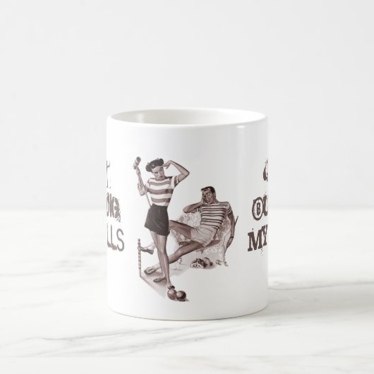 Retro-Ball-Bucking Kaffeetasse (Mittel)