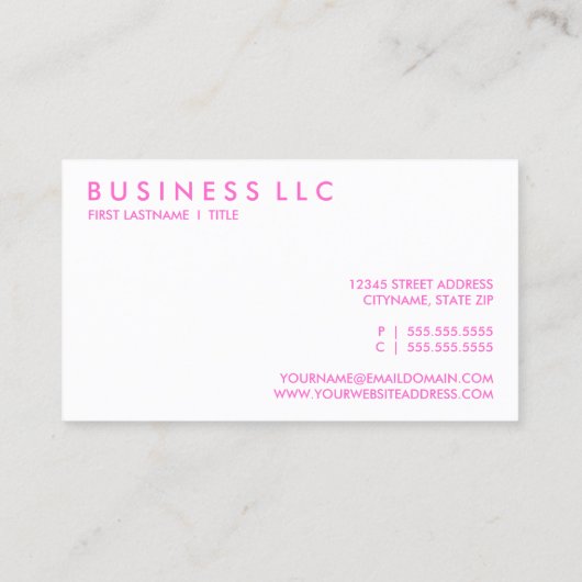 Retro BALLET Visitenkarte (Rückseite)