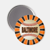 RETRO BALTIMORE BASEBALL MAGNET (Vorderseite/Rückseite)