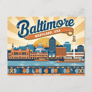 Retro Baltimore, Marylan, USA Vintag Postkarte