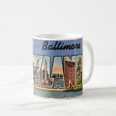 Retro Baltimore Maryland Greeting Tasse (VorderseiteRechts)