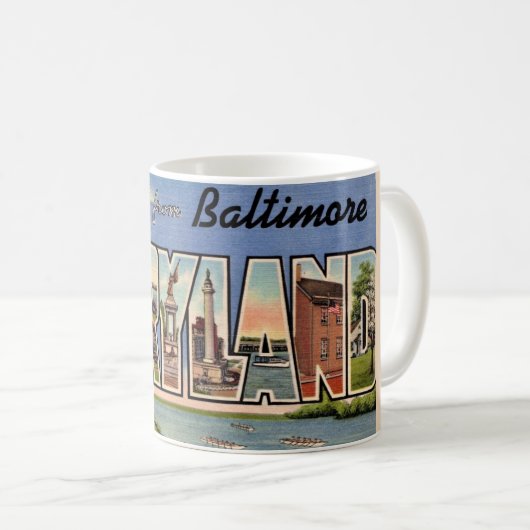 Retro Baltimore Maryland Greeting Tasse (VorderseiteRechts)