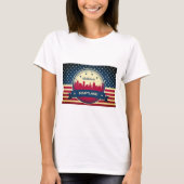 Retro Baltimore Maryland Skyline T-Shirt (Vorderseite)