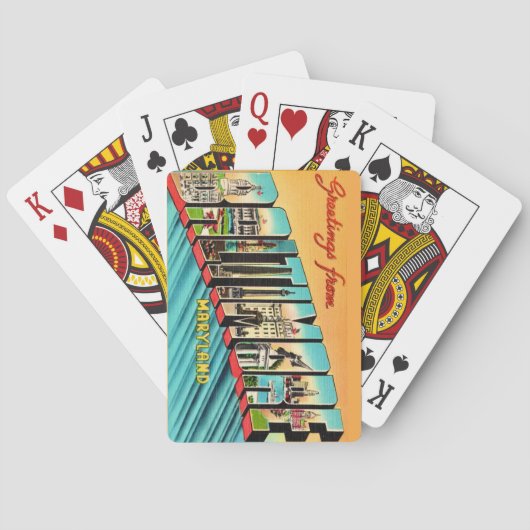 Retro Baltimore MD Greeting Playing Cards Spielkarten (Rückseite)