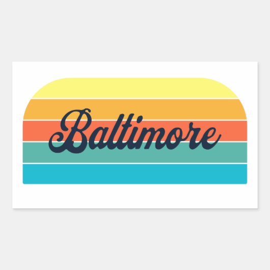 Retro Baltimore Rechteckiger Aufkleber (Vorderseite)