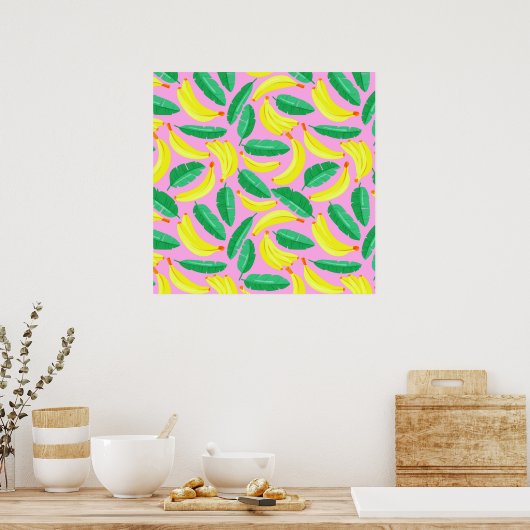 Retro Banana Pattern Poster (Küche)