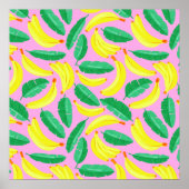 Retro Banana Pattern Poster (Vorne)