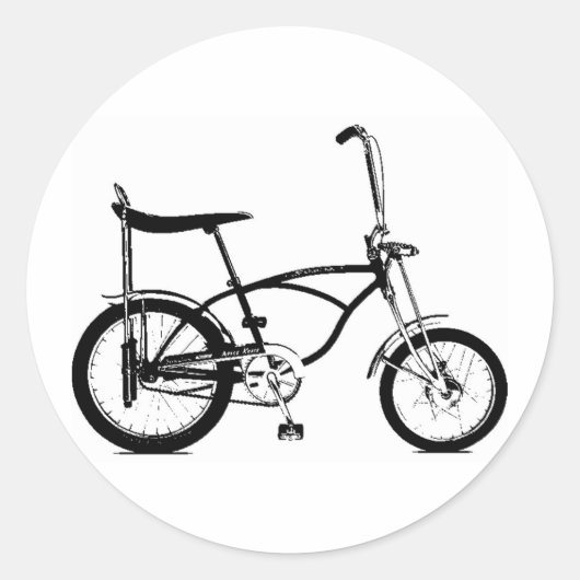 Retro Banana Sitzbike Runder Aufkleber (Vorderseite)