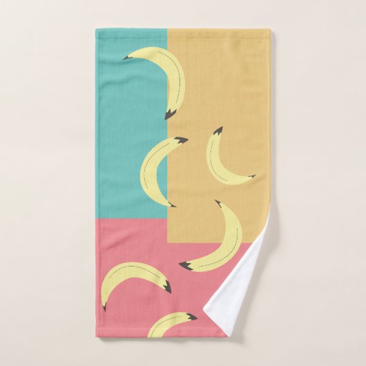 Retro Bananas - farbenfrohe Formen Badhandtuch Set (Handtuch)