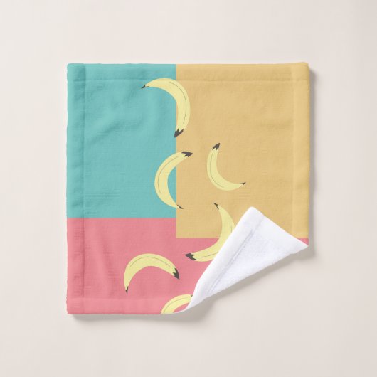 Retro Bananas - farbenfrohe Formen Badhandtuch Set (Waschlappen)