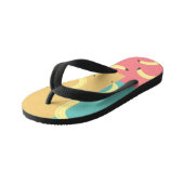 Retro Bananas - farbenfrohe Formen Kinderbadesandalen (Schrägansicht)