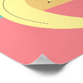 Retro Bananas - farbenfrohe Formen Poster (Ecke)