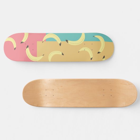 Retro Bananas - farbenfrohe Formen Skateboard (Horizontal)