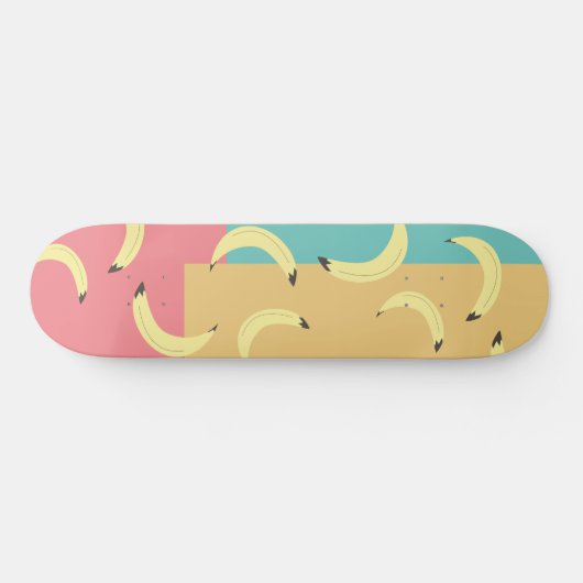 Retro Bananas - farbenfrohe Formen Skateboard (Horizontal)