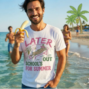 Retro Banane Sonnenbaden Schule Aus Für Sommer T-Shirt