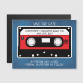 Retro Band-Abschluss-Lied-Mischung Save the Date Magnetkarte (Vorne/Hinten)