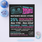 Retro-Band der 80er Jahre, Musik-Store-Werbung Flyer (Einzeln)