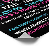 Retro-Band der 80er Jahre, Musik-Store-Werbung Poster (Ecke)