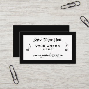 Retro Band Musiknote Business Cards Visitenkarte