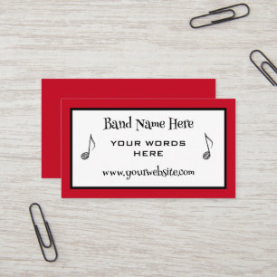 Retro Band Musiknote Business Cards Visitenkarte