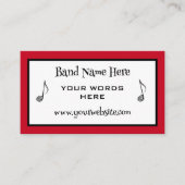 Retro Band Musiknote Business Cards Visitenkarte (Vorderseite)