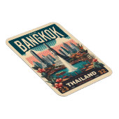 Retro Bangkok City skyline - Thailand Reisegeschen Magnet (Rechte Seite)