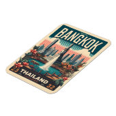 Retro Bangkok City skyline - Thailand Reisegeschen Magnet (Linke Seite)