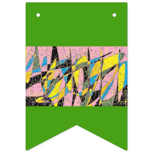 Retro-Banner mit abstraktem Party, rosa und grün Wimpelkette (Zweite Fahne)