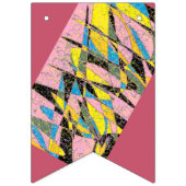 Retro-Banner mit abstraktem Party, rosa und grün Wimpelkette (Dritte Fahne)