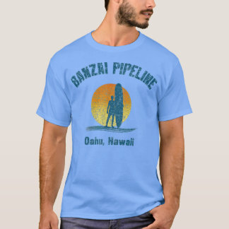 Retro Banzai Pipeline Surfer Oahu Hawaii  T-Shirt