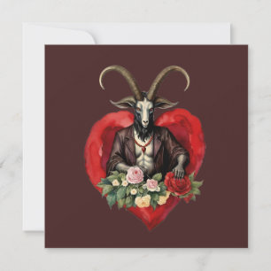 Retro-Baphomet-Gothik-Valentinstag-Liebe Feiertagskarte