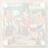 Retro-Bar-Bier-Comicen Glasuntersetzer (Rückseite)