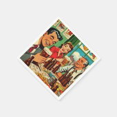 Retro-Bar-Bier-Comicen Serviette (Ecke)