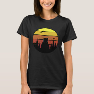 Retro Bär Cool Sunset 70er Retro Vintage Wildtiere T-Shirt