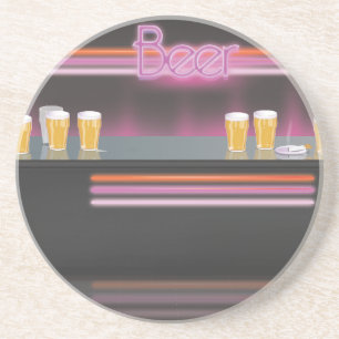 Retro-Bar der 80er Jahre Sandstein Untersetzer