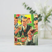 Retro Bar Drinks Comic Illustration Postkarte (Stehend Vorderseite)