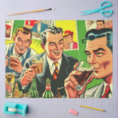 Retro Bar Drinks Comic Illustration Seidenpapier (Basteln)