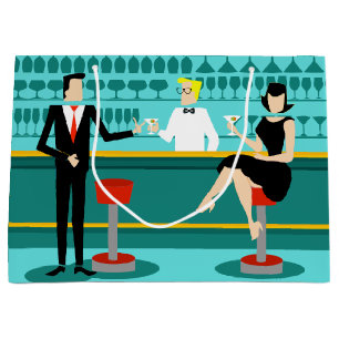 Retro Bar-Geschenk-Tasche Große Geschenktüte