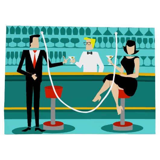 Retro Bar-Geschenk-Tasche Große Geschenktüte (Rückseite)