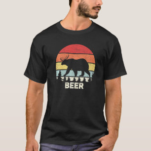 Retro-Bär-Hirsch-Tier-Bier-Vintage T-Shirt