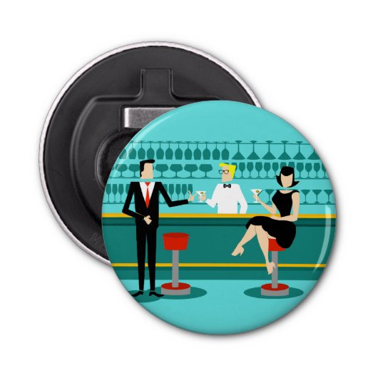 Retro Bar-Knopf-Flaschen-Öffner Flaschenöffner (Vorderseite)