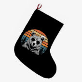 Retro-Bär mit Sonnenbrille Großer Weihnachtsstrumpf (Vorderansicht (hängend))