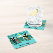 Retro Bar-Papier-Untersetzer Rechteckiger Pappuntersetzer (Vor Ort)