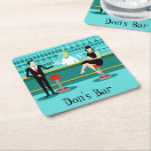 Retro Bar-Papier-Untersetzer Rechteckiger Pappuntersetzer (angewinkelt)